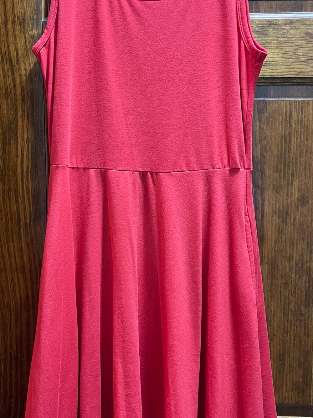 LuLaRoe Bright Red Sleeveless Fit-and-Flare Dress